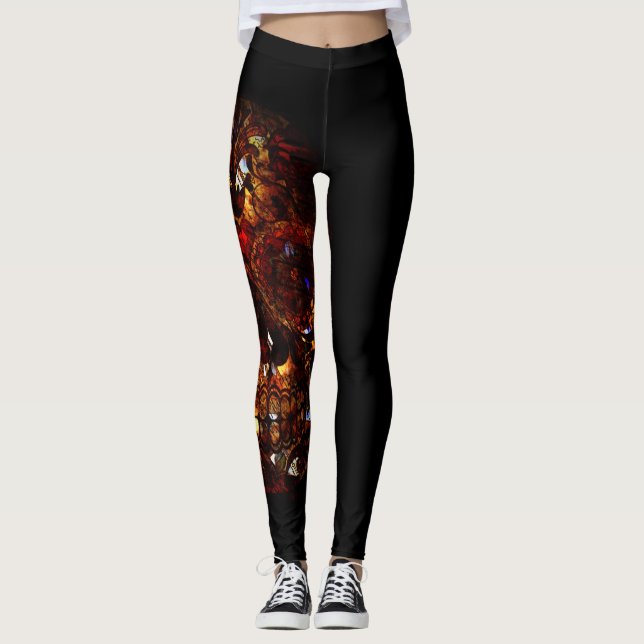 Day of the Dead Skull Design Leggings (Front)