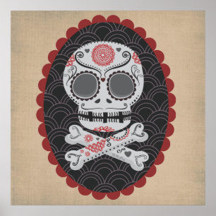 Day of the Dead Skull Día de los Muertos calavera Poster