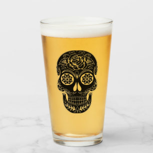 Day of the Dead Skull Glass