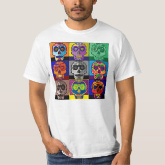 Day of the Dead Skull Pop Art T-Shirt
