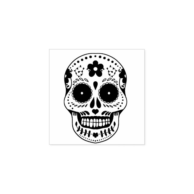 Day of the dead skull rubber stamp (Imprint)