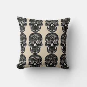Day of the dead skull Tie by storeman Cushion