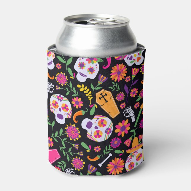 Day of the Dead Skulls Can Cooler (Can Front)