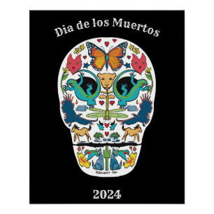 Day of the Dead Spirit Animal Sugar Skull Poster