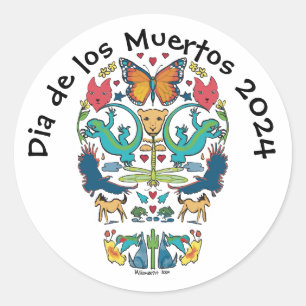 Day of the Dead Spirit Animal Sugar Skull Sticker