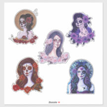 Day of the dead stickers by Renee