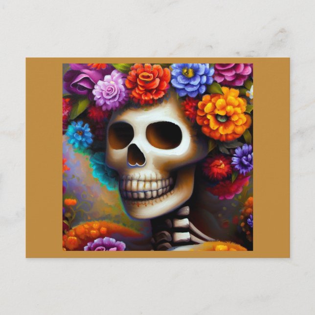 Day of the Dead Sugar Skull 1 Holiday Postcard (Front)