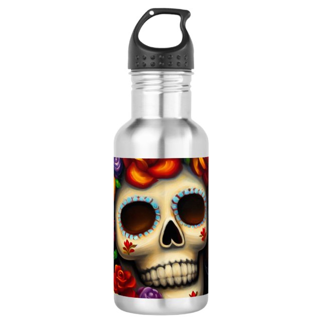 Day of the Dead Sugar Skull 2 710 Ml Water Bottle (Front)