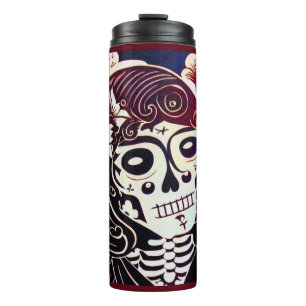 Day of the Dead Sugar Skull 2 Thermal Tumbler