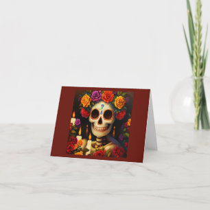 Day of the Dead Sugar Skull 3 Holiday Card