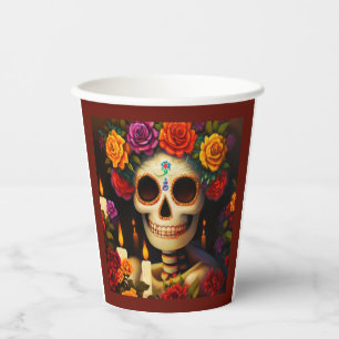 Day of the Dead Sugar Skull 3 Paper Cups