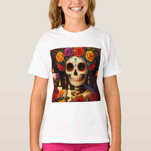 Day of the Dead Sugar Skull 3 T-Shirt (Front)