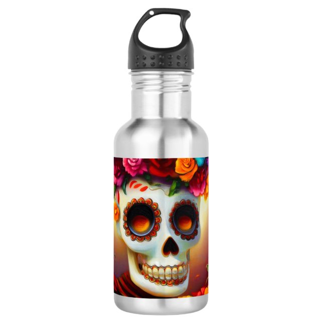 Day of the Dead Sugar Skull 4 710 Ml Water Bottle (Front)