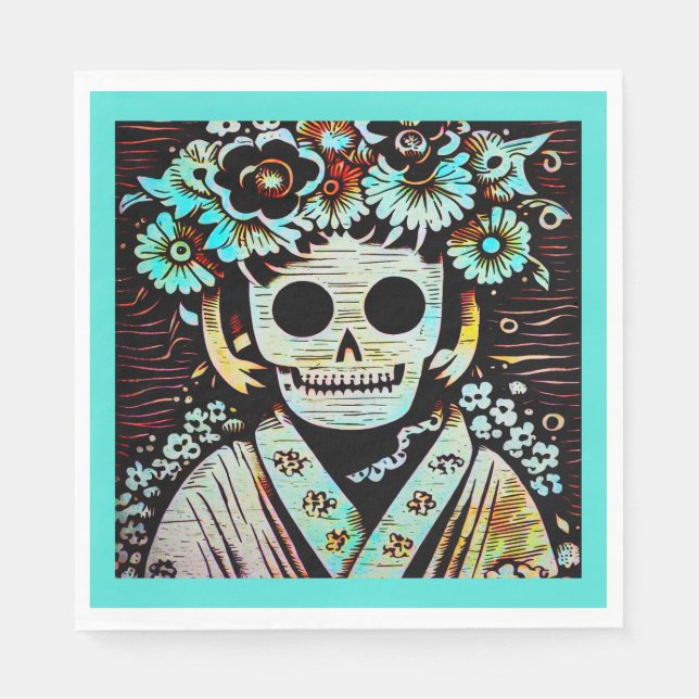 Day of the Dead Sugar Skull 4 Napkin (Front)