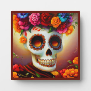 Day of the Dead Sugar Skull 4 Plaque