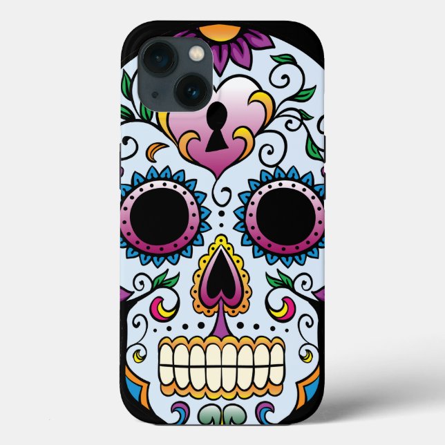 Day of the Dead Sugar Skull Blue Case-Mate iPhone Case (Back)