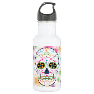 Day of the Dead Sugar Skull - Bright Multi Colour 532 Ml Water Bottle