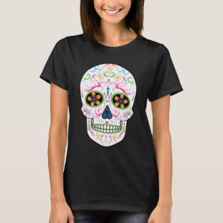Day of the Dead Sugar Skull - Bright Multi Colour T-Shirt