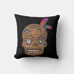Day of the Dead Sugar Skull (Cedar) Cushion