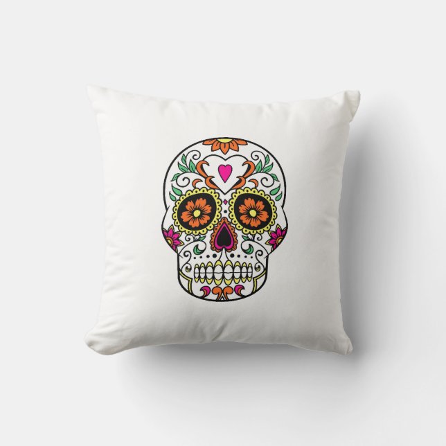 Day of the Dead Sugar Skull Classic Halloween Cushion (Front)