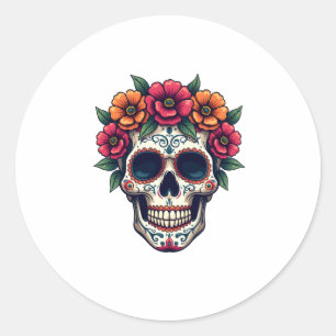 Day of the Dead Sugar Skull – Dia de los Muertos S Classic Round Sticker