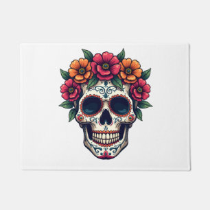 Day of the Dead Sugar Skull � Dia de los Muertos S Doormat
