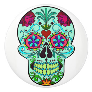 Day of the Dead Sugar Skull Dresser Knob Pull