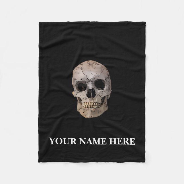 Day of the Dead Sugar Skull Fleece Blanket (Front)