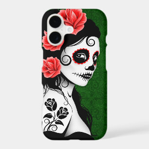Day of the Dead Sugar Skull Girl – Green