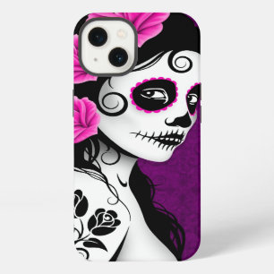 Day of the Dead Sugar Skull Girl – Purple iPhone 13 Case