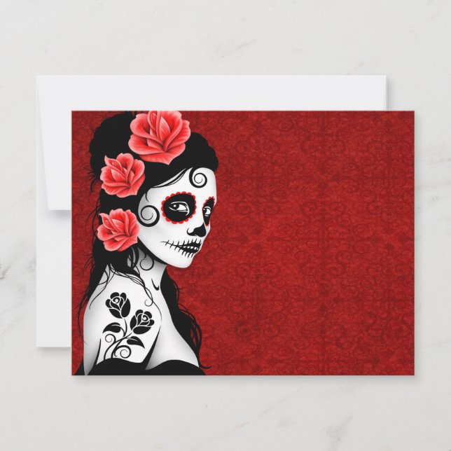 Day of the Dead Sugar Skull Girl - red (Front)