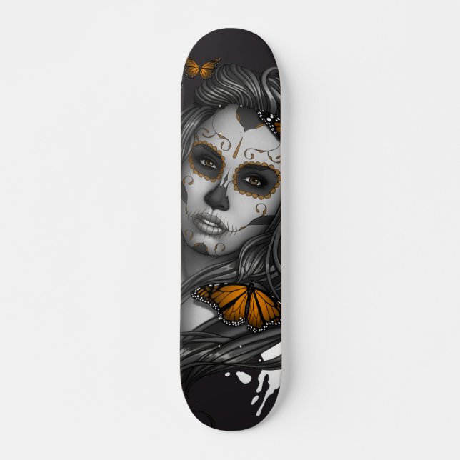 Day of the Dead Sugar Skull Girl Skateboard (Front)
