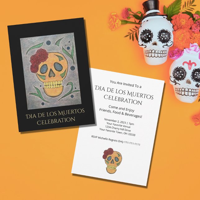 Day of the Dead Sugar Skull Halloween Party  Invitation (Creator Uploaded)
