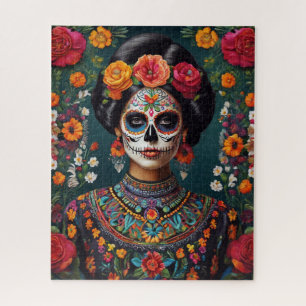 Day of the Dead Sugar Skull Hidden Custom Name Jigsaw Puzzle
