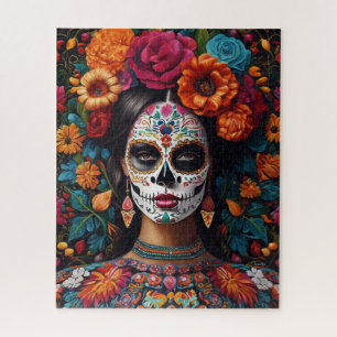Day of the Dead Sugar Skull Hidden Custom Name Jigsaw Puzzle