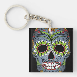 Day of the Dead Sugar Skull Key Ring
