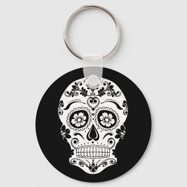 DAY OF THE DEAD SUGAR SKULL KEY RING (Front)