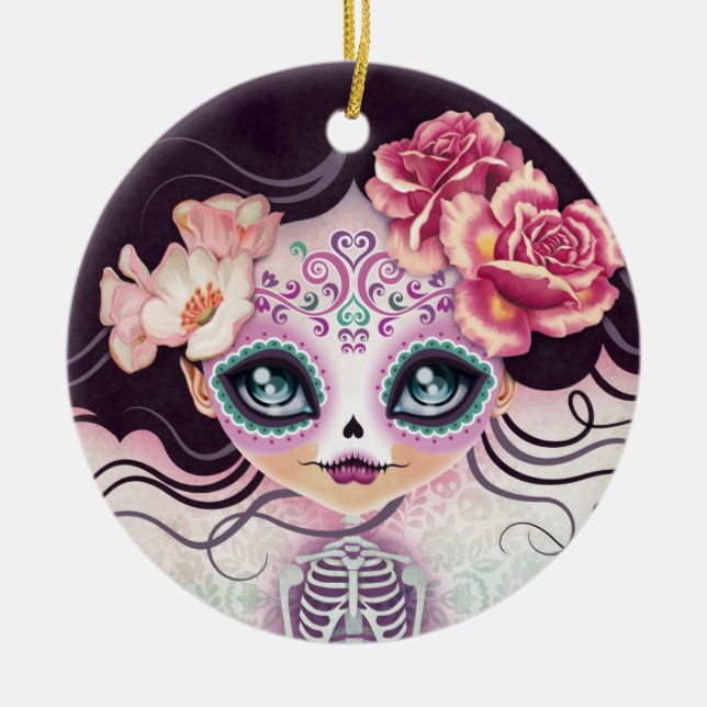 Day of the Dead Sugar Skull Ornament (Front)