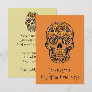 Day Of The Dead Sugar Skull Party Invitation