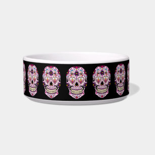 Day of the Dead Sugar Skull Pink Bowl