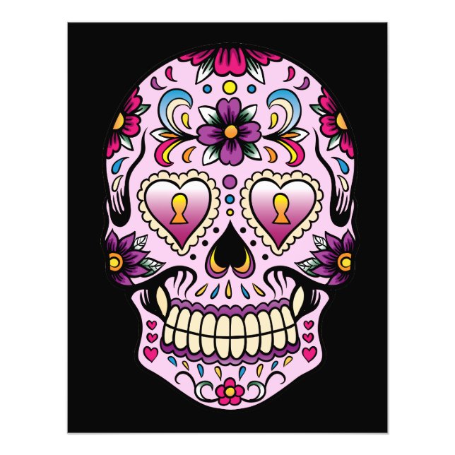 Day of the Dead Sugar Skull Pink Photo Print (Front)