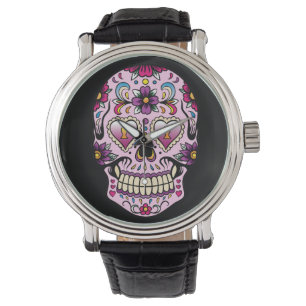 Day of the Dead Sugar Skull Pink Watch