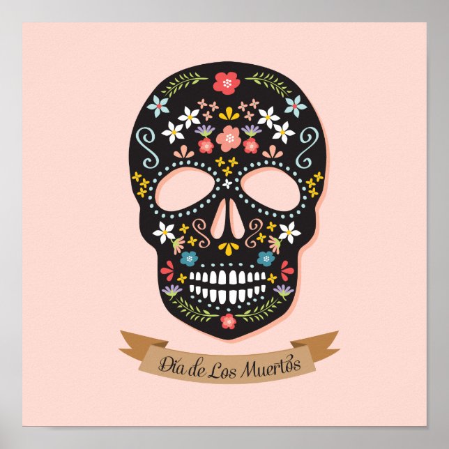 Day of the Dead Sugar Skull poster - square (Front)