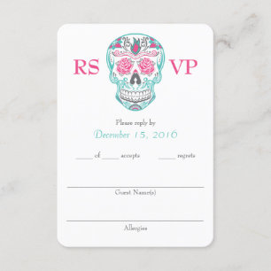 Day of the Dead Sugar Skull RSVP cards 3.5" x 5"
