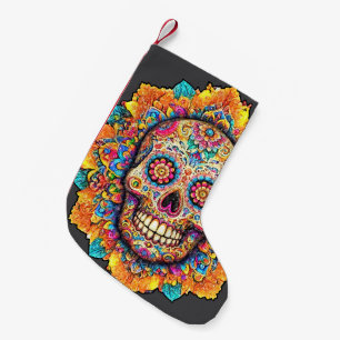Day of the Dead Sugar Skull Small Christmas Stocking