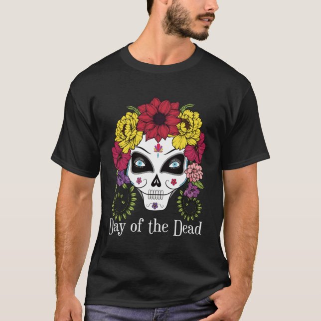 Day of the Dead Sugar Skull T-Shirt (Front)