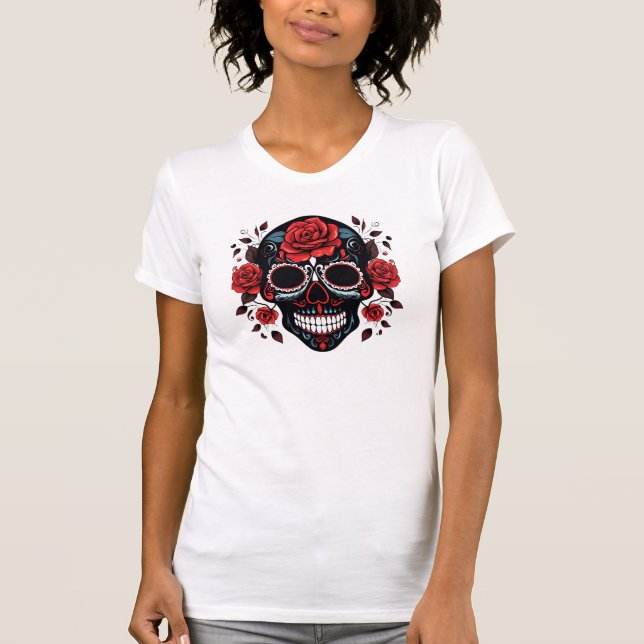 Day of the Dead Sugar Skull T-Shirt (Front)