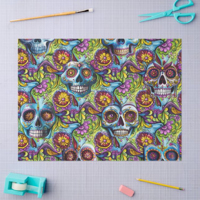 Day of the Dead Sugar Skull Tissue Paper (Craft)