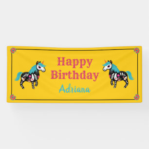 Day of the Dead Sugar Skull Unicorn Long Banner