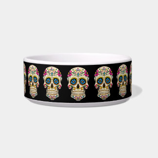 Day of the Dead Sugar Skull with Cross Bowl